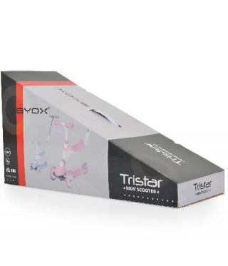 Trotineta copii BYOX Tristar 3 in 1 Roz - transformabila cu roti luminoase