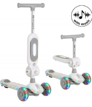 Trotineta copii 2in1 cu roti luminoase Byox StreetPro grey