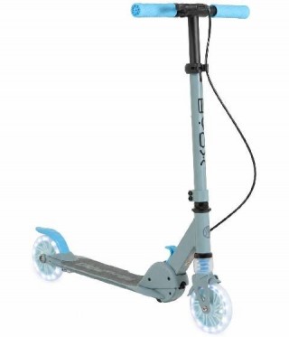 Trotineta copii Byox ManiaPro Blue cu roti LED si frana de mana