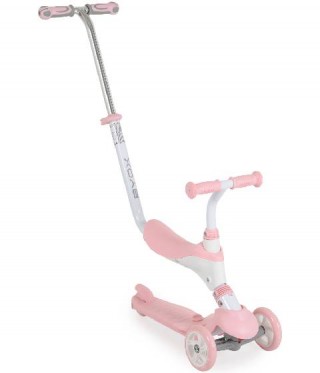 Trotineta copii BYOX Tristar 3 in 1 Roz - transformabila cu roti luminoase