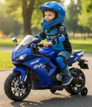 Motocicleta electrica copii NINJA DUO albastru