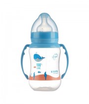 Biberon cu manere si gat larg 250 ml Little Angel