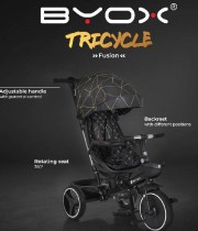 Tricicleta cu maner si sezut reversibil Fusion gri