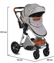 Carucior copii 2 in 1 CANGAROO Alma gri deschis