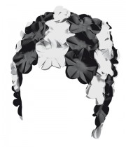 Casca inot dama BECO Flower - alb/negru