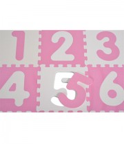 Covoras de joaca puzzle cifre roz 1001B3(WH/PK)AB