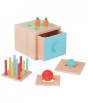 Cub educativ Montessori sortator din lemn 
