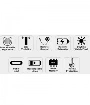 Far bicicleta RAVEMEN LR1200 USB 