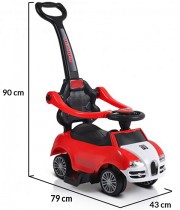Masinuta de impins cu maner MONI Rider 208 - rosu