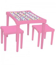 Masuta cu 2 taburete PILSAN 03493 roz