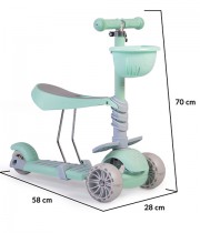 Trotineta copii cu lumini MONI Bubblegum verde