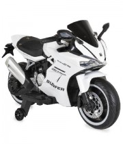 Motocicleta electrica copii cu 2 roti ajutatoare 