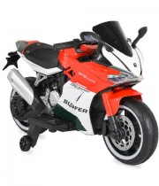 Motocicleta electrica copii cu 2 roti ajutatoare 