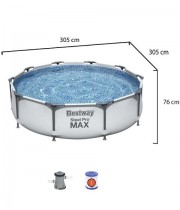 Piscina cu cadru metalic si pompa dimensiuni