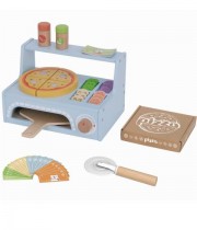 Set de joaca Cuptor Pizza din lemn cu accesorii