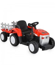 Tractor electric copii cu remorca Dallas rosu