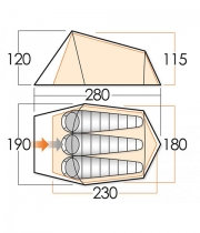 Cort drumetie 3 persoane